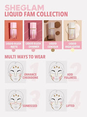 SHEGLAM Color Bloom Dayglow Liquid Blush Makeup for Cheeks Shimmer Finish - Risky Business - Product Image