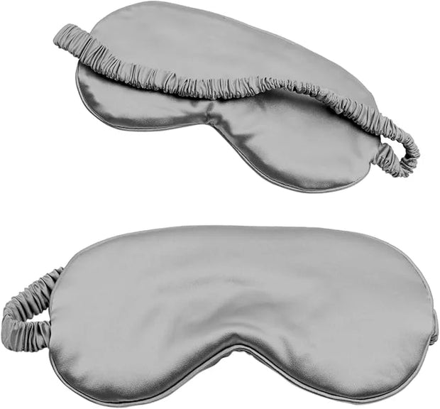 Satin Sleep Mask Set - Authentic Skin-Friendly Fabric Light-Blocking Sleeping Eye Mask with Adjustable Strap, Pillowcase, ...