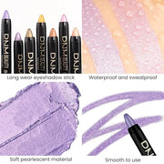 evpct Violet Shimmer Cream Eye Shadow Brightener Sticks Set for Eyes, Violet Shimmery Matte Pencil Eye shadow Applicator S...