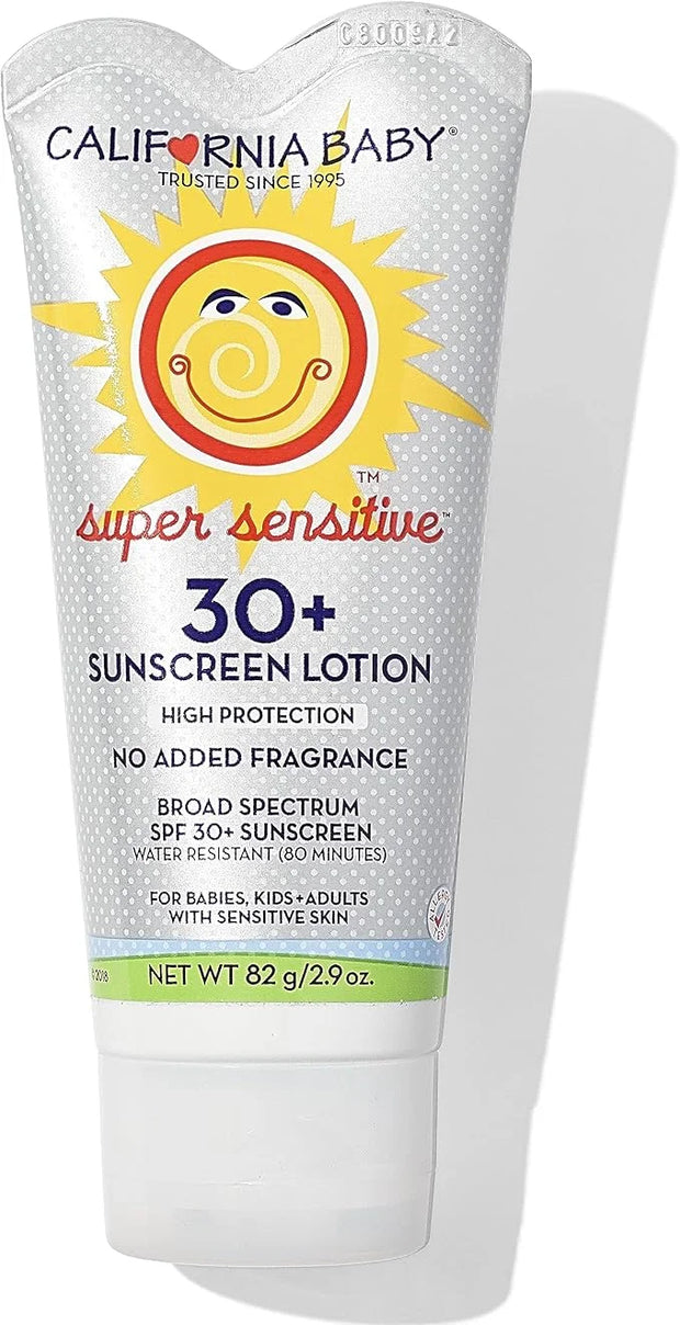 California Baby Super Sensitive SPF 30+ Sunscreen | Broad Spectrum | Titanium Dioxide | Hypoallergenic Unscented Mineral S...