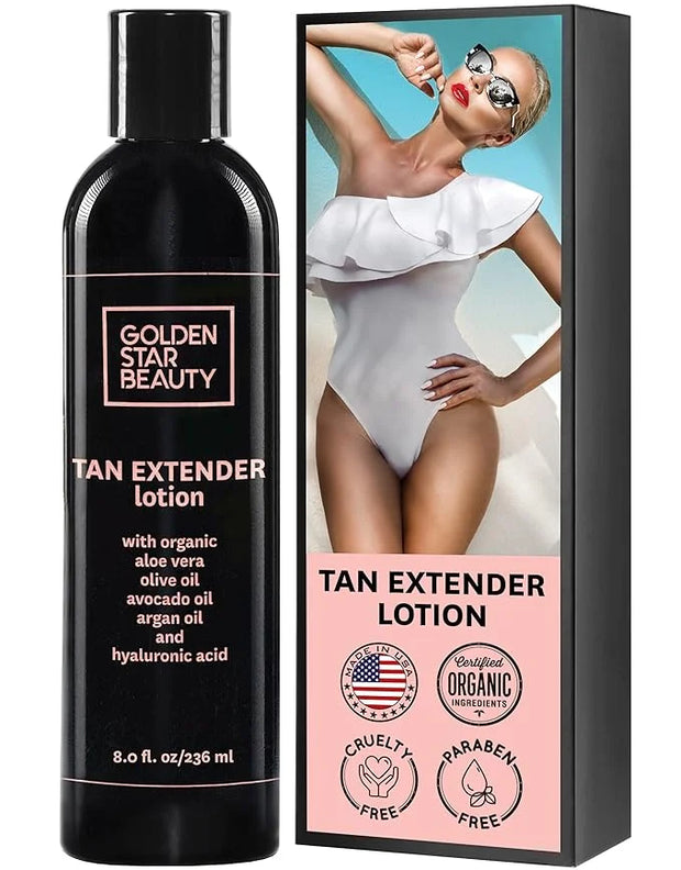 Tan Extender Daily Moisturizer - Best After Tanning Lotion w/Organic Oils and Hyaluronic Acid to Extend Your Tan from Sunl...