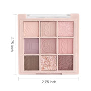 9Colors Eye Shadow Palette Makeup,Pink Rose Gold Purple Mauve Neutral Travel Eyeshadow Palette Highly Pigmented Long Lasti...