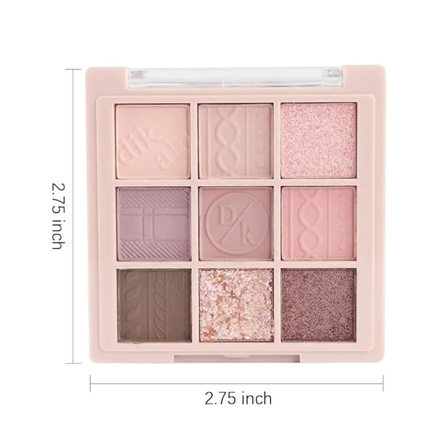 9Colors Eye Shadow Palette Makeup,Pink Rose Gold Purple Mauve Neutral Travel Eyeshadow Palette Highly Pigmented Long Lasti...