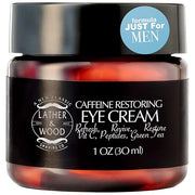 Lather & Wood Shaving Co Caffeine Restoring Eye Cream For Men - 'The Tiny Jar that Packs a Punch' Mens Eye Cream 30ml - Pr...