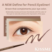 Heroine Make by KISSME Soft Define Waterproof Cream Pencil Eyeliner, Long-Lasting Natural Shades, 0.1g Punched Oval Core, ...