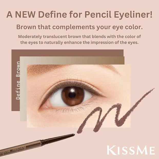 Heroine Make by KISSME Soft Define Waterproof Cream Pencil Eyeliner, Long-Lasting Natural Shades, 0.1g Punched Oval Core, ...