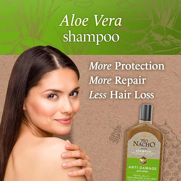 Tio Nacho Aloe Vera Deep Repair Shampoo: Organic Aloe Vera and Royal Jelly for Hair Repair and Protection, Enriched with V...