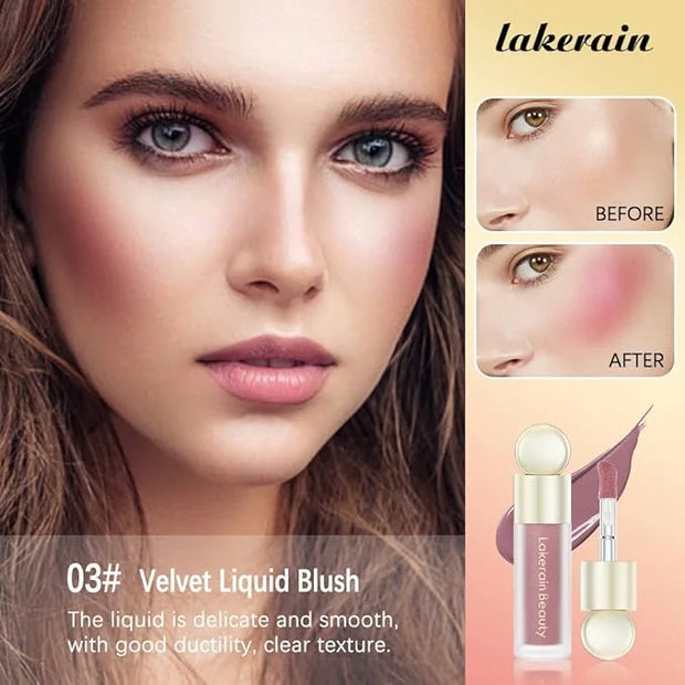 Liquid Blush For Cheeks, Soft Velvet Cream Blush Face Blush Makeup, Pink Blush Red Blush Skin Tint, Natural-Looking Matte ...