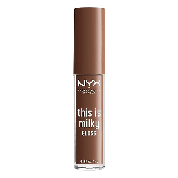 NYX PROFESSIONAL MAKEUP This Is Milky Gloss, Vegan Lip Gloss, 12 Hour Hydration - Milk The Coco (Chocolate Brown) - Produc...