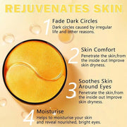 DAMUSI Gold Under Eye Patches for Puffy Eyes and Dark Circles,Moisturise 24k Gold Eye Mask for Dark Circles,Smooth Wrinkle...