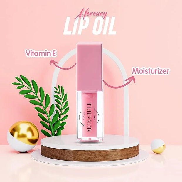 Hydrating Lip Glow Oil - Plumping Lip Oil Gloss Tinted for Lip Care and Dry Lips, Non Sticky & Fresh Texture, Shiny and Mo...