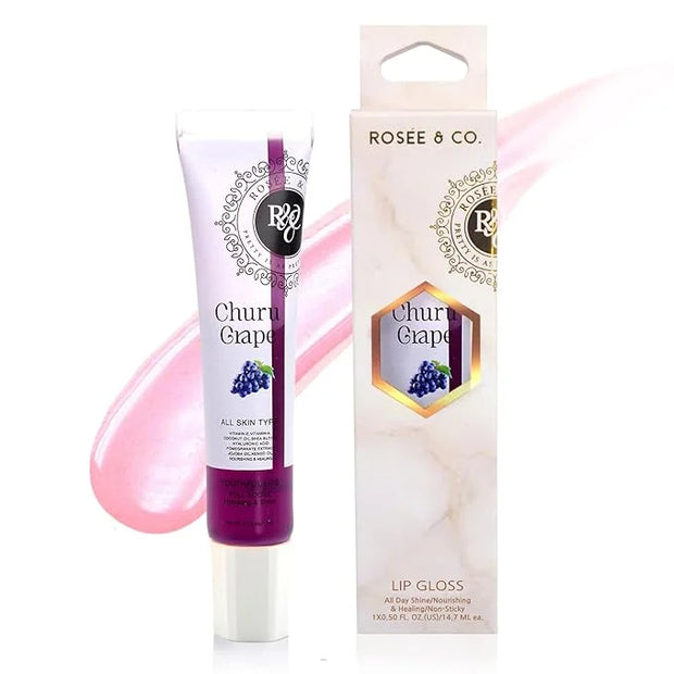 ROSÉE & CO Rosee Lip Gloss Vegan & Cruelty Free Treatment, Professional Make up, Long Lasting Glossy with Shea Butter, Moi...