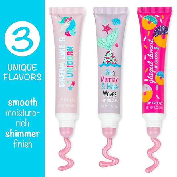 24pc Flavored Lip Gloss for Kids and Teens - Unicorn Themed Lip Gloss in Assorted Fruity Flavors, Unicorn Gifts for Girls,...