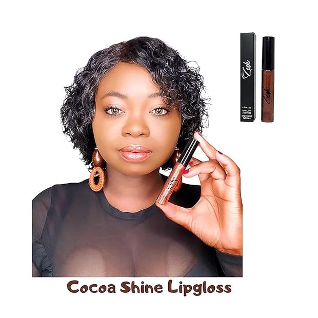 Zesh Cocoa Shine Lip Gloss - Enriched with antioxidant vitamin E and natural vanillin extract, 7g, Made in Canada - Produc...