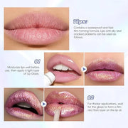 Hot Pink Glitter Lip Gloss Liquid Lipstick, Diamond Shimmer Metallic Sparkly Iridescent Chameleon Lip Gloss Gift for Women...
