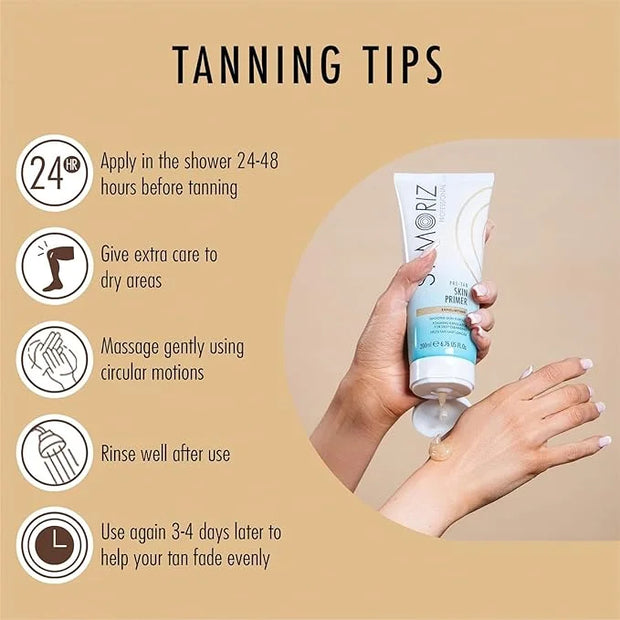 St Moriz Pre-Tan Skin Primer for Self Tanner- Exfoliating Fake Tan Primer - Preps & Primes Skin for Long-Lasting Tan - Dee...