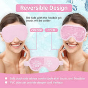 2 PCS Reusable Hot Cold Therapy Gel Bead Eye Mask for Puffiness, Dark Circles, Bags, Dry Eyes, Headaches, Migraines, Stres...