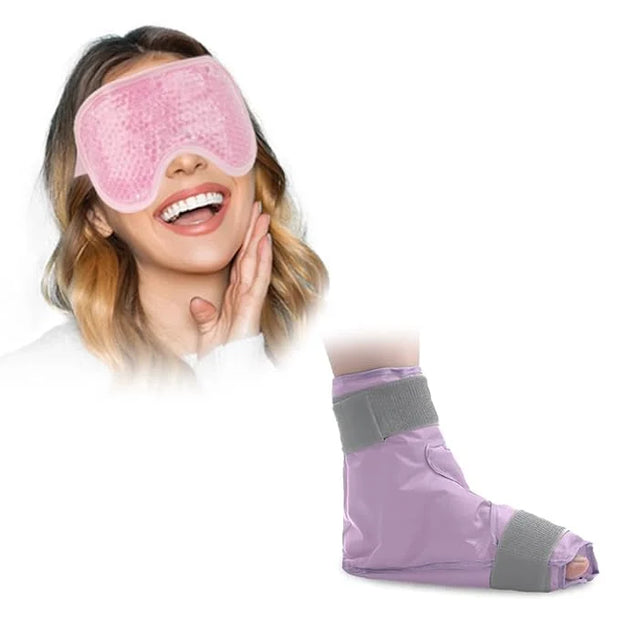 NEWGO Bundle of Cold Eye Mask and Foot Ice Pack Wrap - Product Image