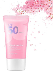 Japan Sakura Sun Cream SPF 50, Sunscreen For Face SPF 50 Sun Protection Over Makeup, SPF 50 Face Moisturiser Non-Greasy + ...