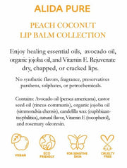 Peach Coconut Lip Balm Collection, Vegan Lips,