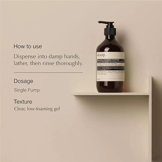 Aesop Resurrection Duet | Hand Wash & Hand Balm | Gentle Cleanse, Soften Hard-Working Hands | 16.9 oz / 500mL - Product Image