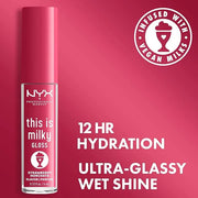 NYX PROFESSIONAL MAKEUP This Is Milky Gloss, Lip Gloss with 12 Hour Hydration, Vegan - Strawberry Horchata (Mauve Pink) - ...