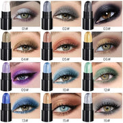 evpct 12Pcs Capsule Cream Eye Shadow Brightener Sticks Set for Eyes, Pearl White Smokey Black Gray Khaki Royal Blue Violet...