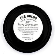 Navy Blue Grey Gray Silver Matte Opaque Vegan Pressed Powder Single Eyeshadow; Talc, Paraben & Cruelty Free - Product Image