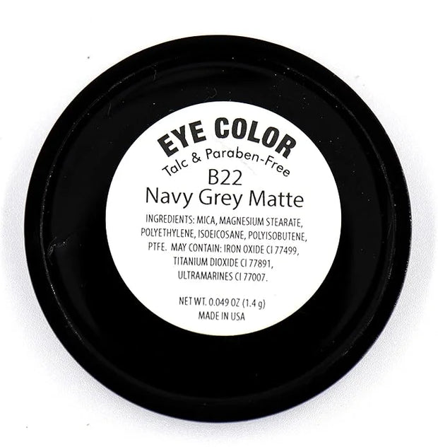Navy Blue Grey Gray Silver Matte Opaque Vegan Pressed Powder Single Eyeshadow; Talc, Paraben & Cruelty Free - Product Image
