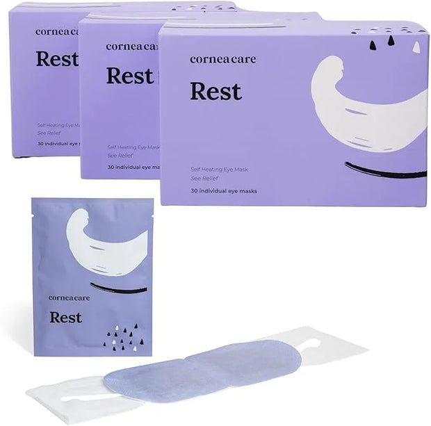 Rest: Self heating warm compress for dry eye | Heated eye Mask for fast relief | No microwave or washcloths needed | Trave...