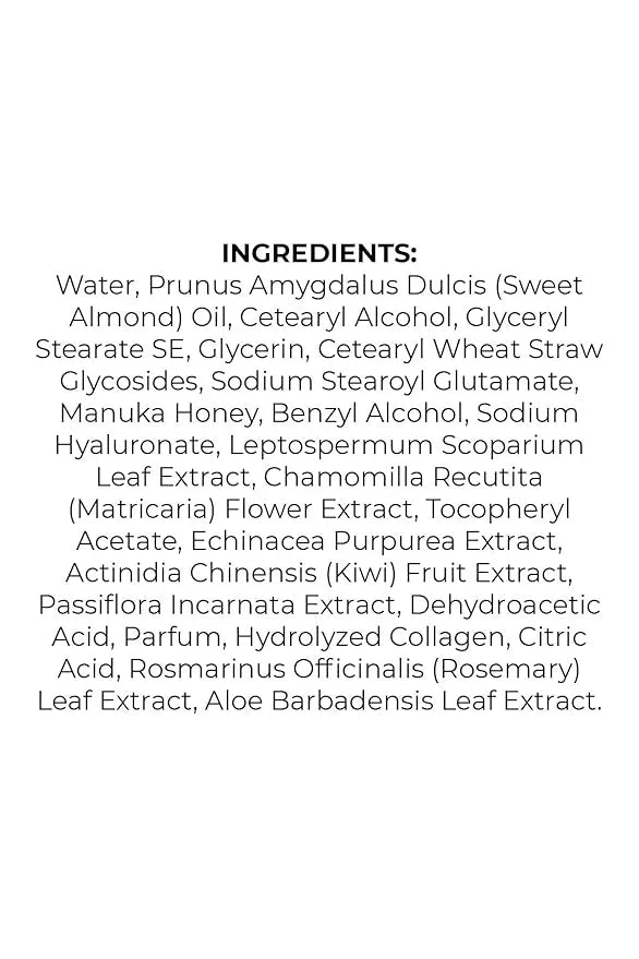 Hyaluronic Acid Night Cream for Face and Neck with Collagen, Manuka Honey, Plant Extracts & Vitamin E | Plant Based Formul...
