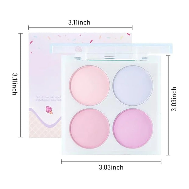 Face Blushes Quads, Matte Blush Makeup Palette, Light Pink Lavender Dark Pink and Mauve Cream Blushes Palette, Makeup for ...