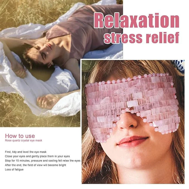 gemshan Jade Eye Mask, Rose Quartz Facial Mask Gemstone Cooling Reduce Eye Puffy Mask Anti Aging Therapy Hot or Cold Using...