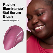 Revlon Illuminance Gel Serum Blush, Visibly Plump Cheeks, Dewy Finish and Hydrates All Day, 140 Brilliant Berry, 0.37 fl o...