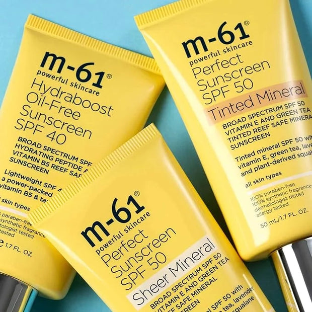 M-61 Perfect Mineral Sunscreen SPF 50 - Tinted - Universal tinted mineral SPF 50 with vitamin E, green tea, lavender and p...