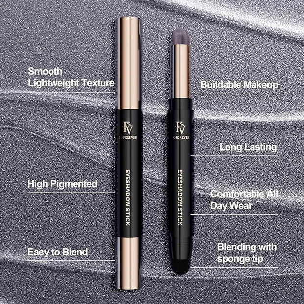 FV Cream Shimmer Eyeshadow Stick，Long Lasting & Waterproof, Multi-Use & High Pigment Eyeshadow Makeup Stick, Smoky Grey Sh...