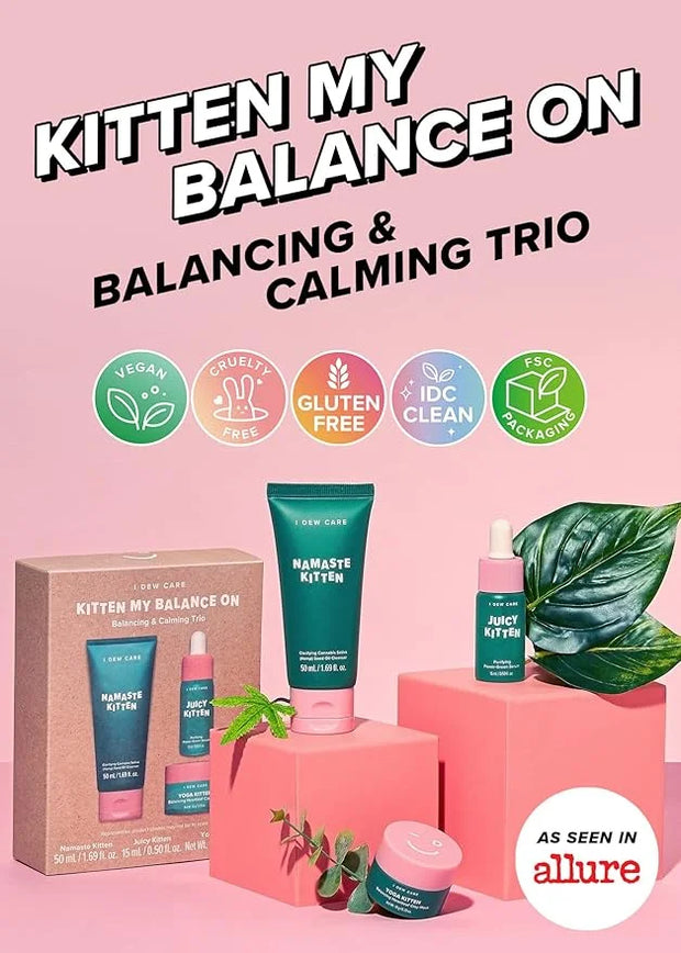 I DEW CARE Emergency Skin Care Kit - Ready Aim Clear + Skin Care Set - Kitten My Balance On | Travel Size Trio Bundle - Pr...
