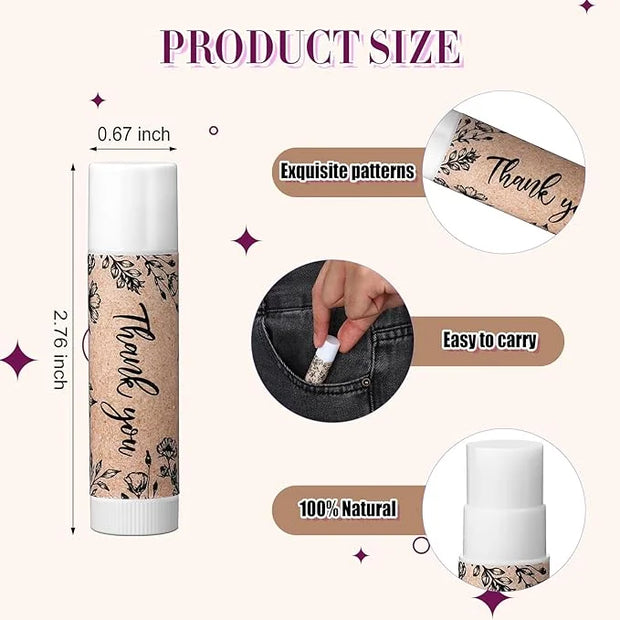 30 Pcs Thank You Lip Balms