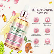Dermaplaning Kit, Rose & Vitamin E Oil, Shave Oil with Dermaplaning Tools for Women, Facial Razor, Eyebrow Razor, Softens ...