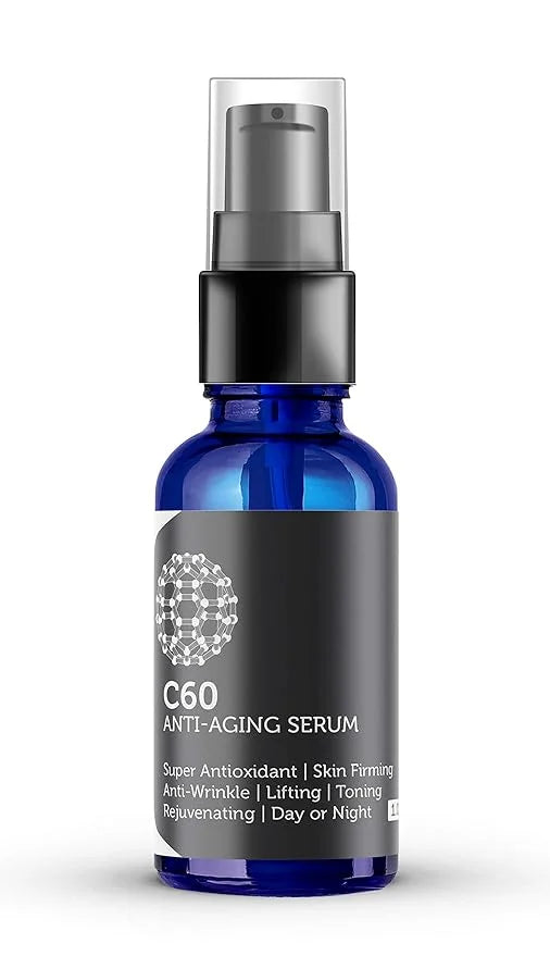 C60 Anti-Aging Face Serum 60ml with Hyaluronic Acid, Plant Stem Cells, Peptides, Vitamins B + C & Anti Aging Wrinkle Compl...
