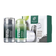 Mens Skincare Sticks Duo, Vegan Formula Including a Moisturiser Stick and Charcoal Face Mask Stick, 2-Step Skincare Kit Pe...