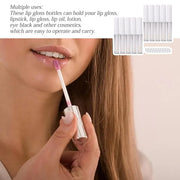 RDEXP 1.3ml Empty Lip Gloss Tube Clear Plastic Lip Gloss Containers Pack of 10 (White Cap) - Product Image