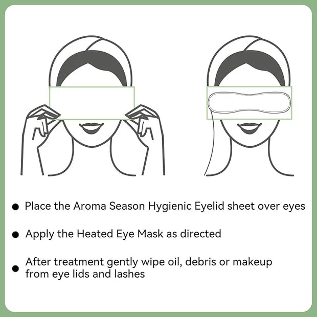 Aroma Season Vibrating Heated Eye Mask and Hygienic Eyelid Sheets - Product Image