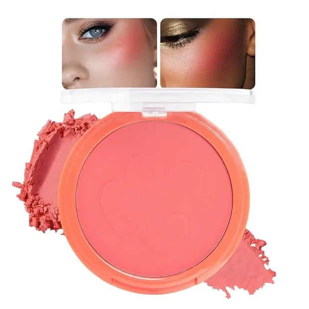 Single Coral Orange Matte Blush for Cheeks Face Blushes Makeup Palette, Rose Bean Monochrome Cream Blushes Palette Makeup ...
