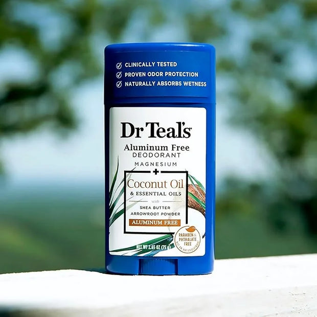 Dr Teal's Aluminum Free Deodorant, Coconut Oil with Essential Oils, 2.65 oz (Pack of 3) - Product Image