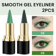 Kaely 2Pcs Light Dark Green Gel Eyeliner Pencils Set,Waterproof Color Colored Eye Liner Crayon,Cat Eye Stencil Gothic Hall...