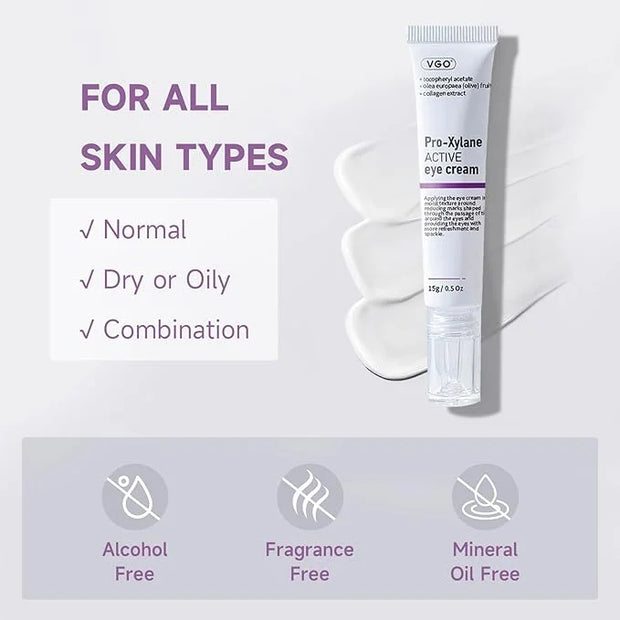 VGO Eye Cream 2% Pro-Xylane Eye Repair Cream for Dark Circles & Puffiness Under Eyes, Pro Xylane + 6D Hyaluronic Acid to F...