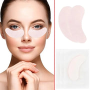 100 Pairs Hydrogel Under Eye Gel Patches Lint Free Eye Lash Pads Eyelash Extension Tool Mask Eyepads, Transparent/Pink - P...