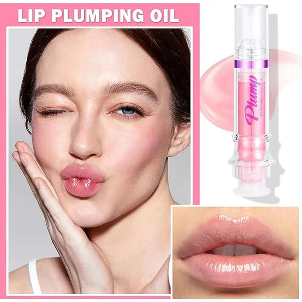Korean Clear Lip Oil Gloss for Women,Ultra-Hydrating Lip Glow Oil with Chili Extract，Nourishing Lip Oil Tinted,Lip Plumpin...