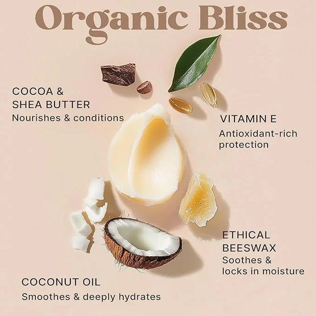 USDA Organic Lip Balm - USA Made with Natural Ingredients, 4 Pack Unflavored Chapstick for Dry Lips, Birthday Gifts for He...